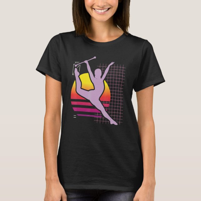 Retro Baton Twirling Majorette Baton Twirler T Shirt (Framsida)