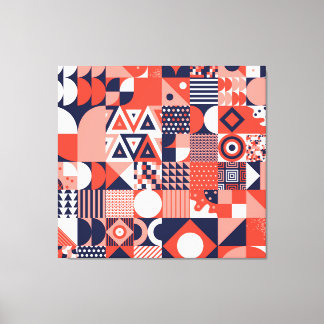 Retro Bauhaus-design, färgfull geometri. Canvastryck