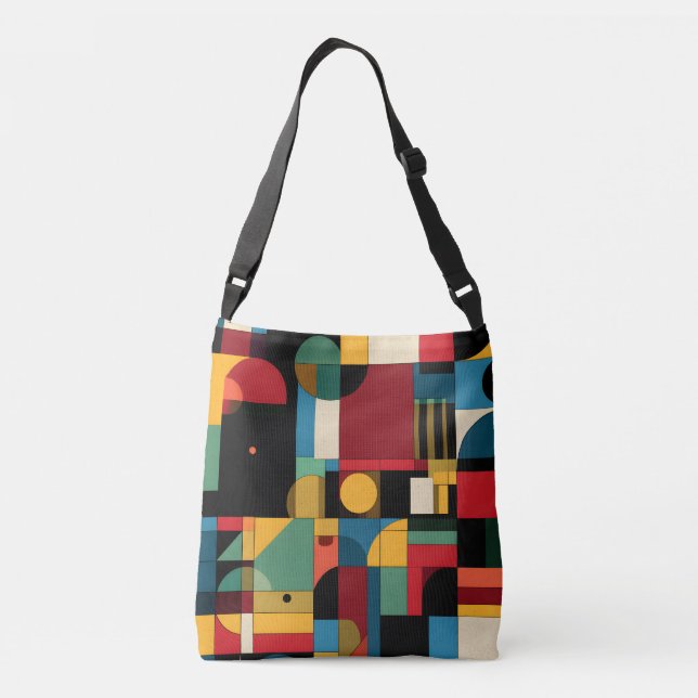 Retro Bauhaus Geometrisk Midjebag Axelväska (Baksida)
