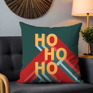 Retro Bauhaus Ho Ho Ho Jul Festive Helgdagars Kudde