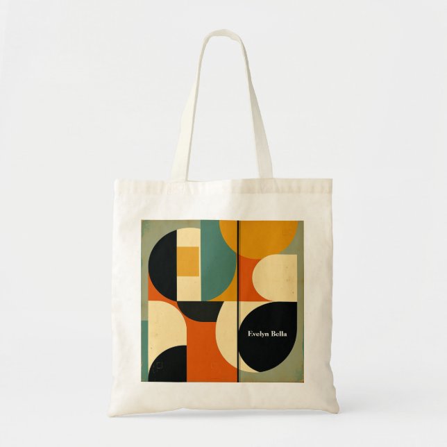 Retro Bauhaus-inspirerad cirkelestetik Tygkasse (Framsidan)