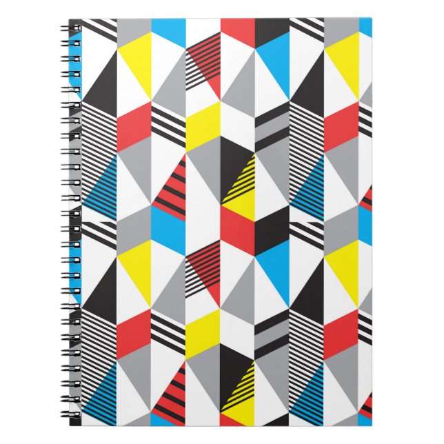Retro Bauhaus Stil: Sömlös Abstrakt Anteckningsbok (Framsidan)