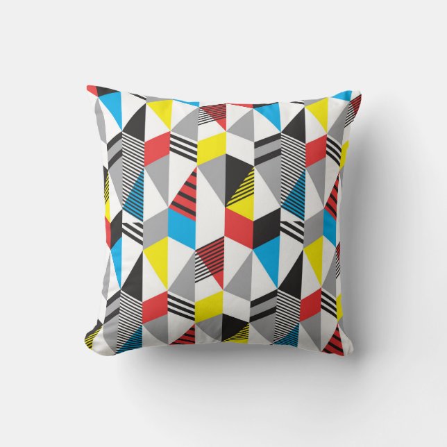 Retro Bauhaus Stil: Sömlös Abstrakt Kudde (Framsida)