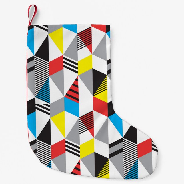 Retro Bauhaus Stil: Sömlös Abstrakt Liten Julstrumpa (Framsidan)