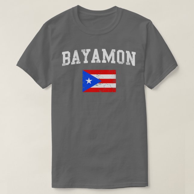 Retro Bayamon Puerto Rico Flagga T Shirt (Design framsida)