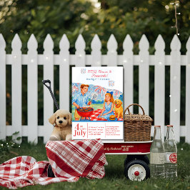 Retro BBQ Brews Fireworks 4:e juli 250 Inbjudningar