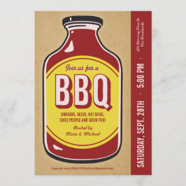 Retro BBQ Sauce Party-inbjudningar Inbjudningar