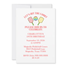 Retro be Lycklig Ansikte Pickleball Rainbow Birthd