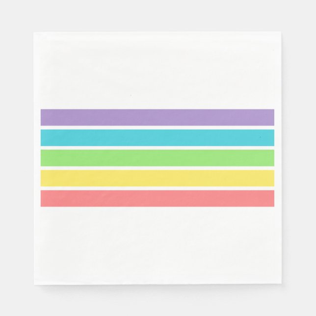 Retro be Lycklig Ansikte Pickleball Rainbow Birthd Pappersservett (Framsidan)