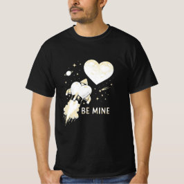 Retro Be Mine Rymdraket Valentine Konst T Shirt