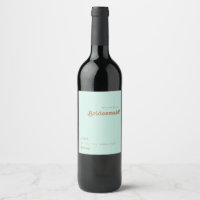 Retro Beach | Aqua Bridesmaid Frieri Vin-etikett