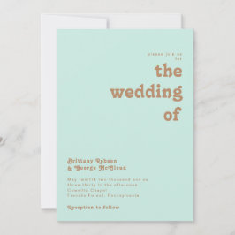 Retro Beach | Aqua Bröllop i inbjudan