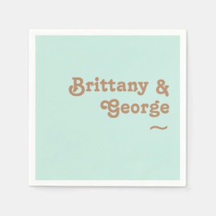 Retro Beach   Aqua Bröllop Napkins Pappersservett