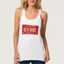 Retro Beach Babe 1969 | FL License Plate Graphic Linne Med Racerback