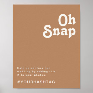 Retro Beach Brist Oh Snap Hashtag-tecken Poster