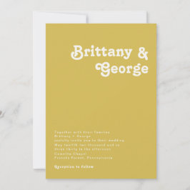 Retro Beach | Bröllopsinbjudan Guld Inbjudningar