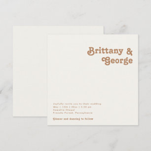 Retro Beach   Bröllopsinbjudan till Elfenbenskuste Inbjudningar