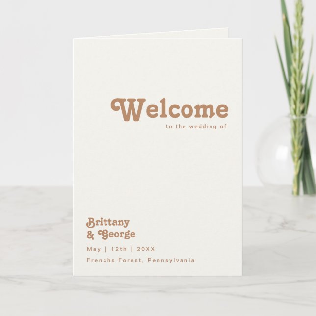 Retro Beach | Bröllopsprogram i Elfenbenskusten Program (Framsida)