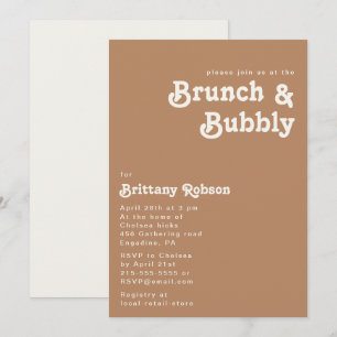 Retro Beach Brun Brunch- och Bubbly-inbjudan Inbjudningar