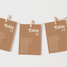 Retro Beach | Brun diagram för Bordsnummer