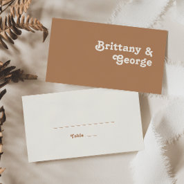 Retro Beach | Brun platta Bröllop-platskort Placeringskort