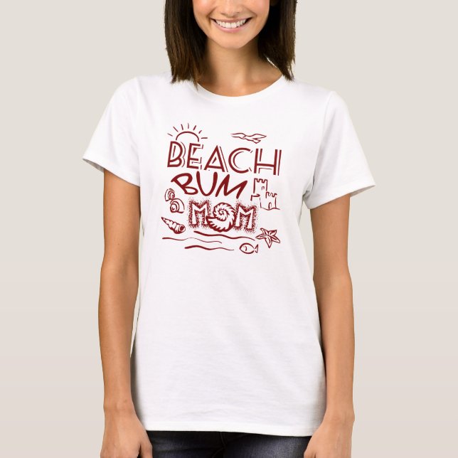 Retro Beach Bum Morsa/Mamma T Shirt (Framsida)