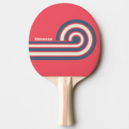 Retro Beach Club Curl-ränder med namn Pingisracket