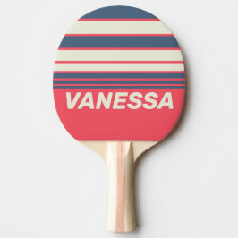Retro Beach Club Horizon Randig med namn Pingisracket