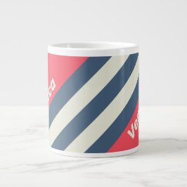 Retro Beach Club Ränder med namn Jumbo Mugg