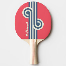Retro Beach Club Randig Loop med Namn Pingisracket