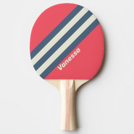 Retro Beach Club Randig med namn Pingisracket