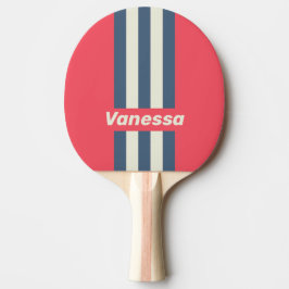 Retro Beach Club Randig med namn Pingisracket