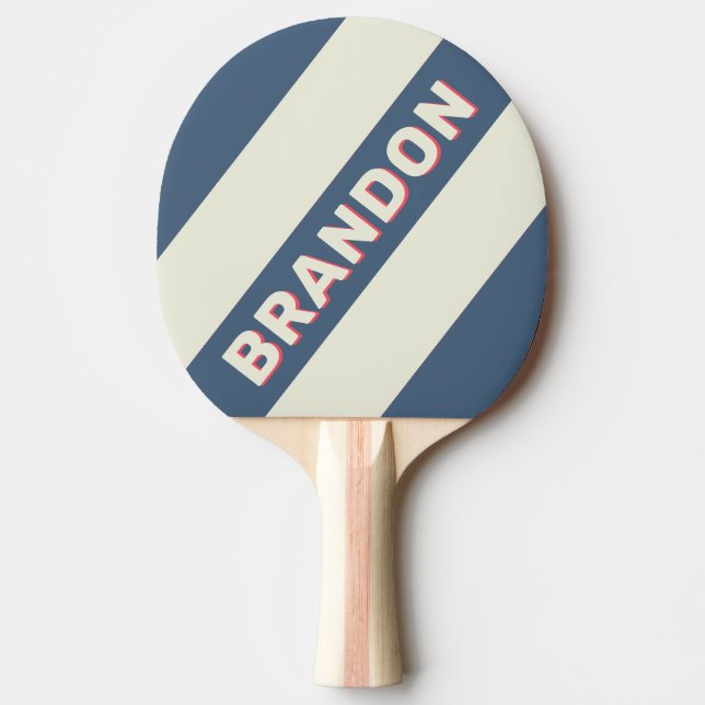 Retro Beach Club Randig med namn Pingisracket (Framsidan)