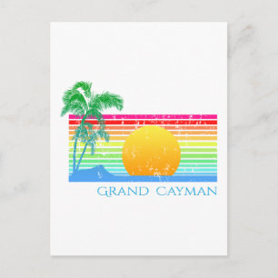 Retro Beach Grand Cayman Vykort