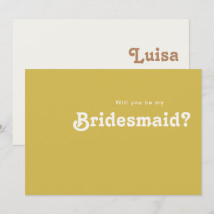 Retro Beach   Guld Bridesmaid Frieri kort