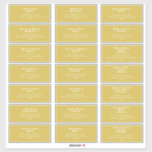 Retro Beach | Guld Bröllop Guest Adress Sticker Klistermärken<br><div class="desc">Den här återstranden | guld bröllop gäst-adress-dekal är perfekt för din enkla vintage, färgstarka tropiska boho sommar bröllop. Dess unika bohemiska medelårstidssymbol ge är en klassisk minimalistisk hippie-vibe. Anta att du är tittar för en design som har en skarp, rustik kustnära färg för ditt kreativ 70:s destinationsbadbröllop. I fodral är...</div>
