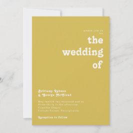 Retro Beach | Guld Bröllop på inbjudan