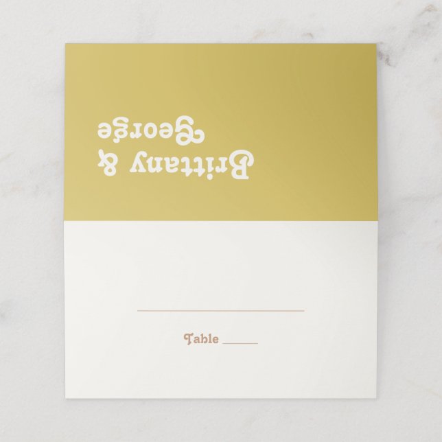 Retro Beach | Guld-monteringskort Placeringskort (Utvändigt utvikt)