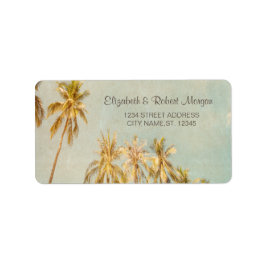 Retro Beach Handflatan Adressetikett