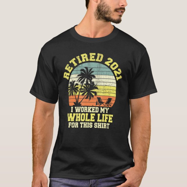 Retro Beach Handflatan Träd Beer Vin Prestige Worl T Shirt (Framsida)