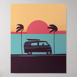 Retro Beach Life - Sommaren Äventyr Poster