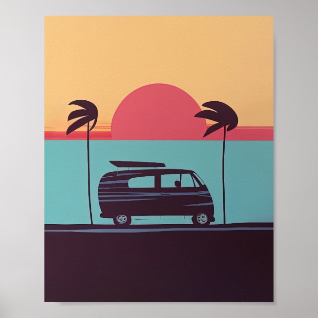 Retro Beach Life - Sommaren Äventyr Poster (Framsidan)