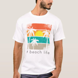 Retro Beach Life, White Silhouette T Shirt