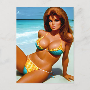 Retro Beach-modellens fantastiska konstvykort Vykort