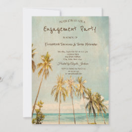 Retro Beach Palms Bröllopsinbjudan Inbjudningar