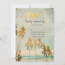 Retro Beach Palms RSVP Inbjudningar