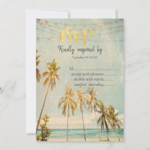 Retro Beach Palms RSVP    Inbjudningar