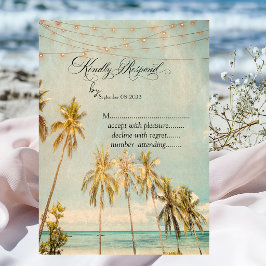 Retro Beach Palms RSVP Inbjudningar