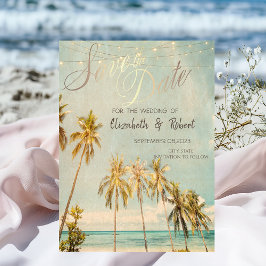 Retro Beach Palms Spara Datumet