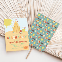 Retro Beach Party Sand castle Birthday